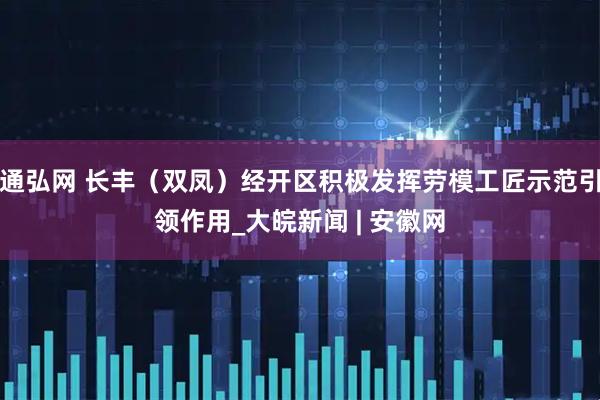 通弘网 长丰（双凤）经开区积极发挥劳模工匠示范引领作用_大皖新闻 | 安徽网