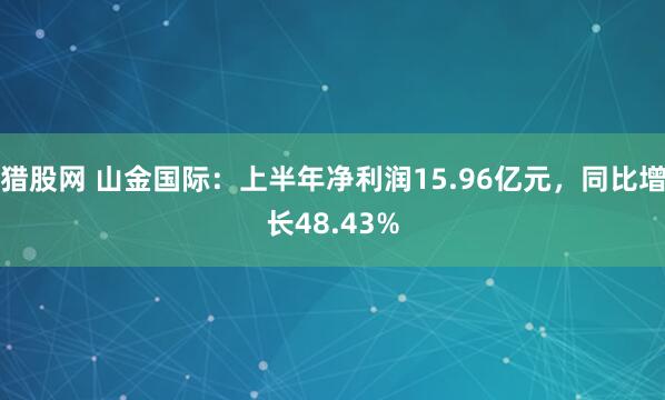 猎股网 山金国际：上半年净利润15.96亿元，同比增长48.43%